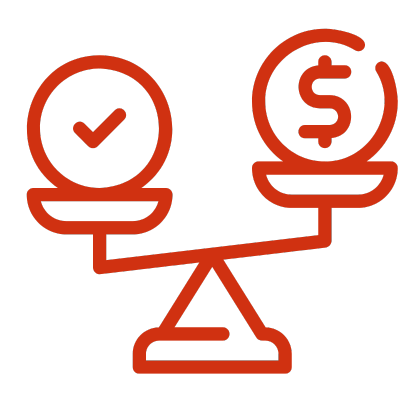 A scale weighing excellence against price